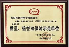 質(zhì)量、信譽(yù)雙保障示范單位